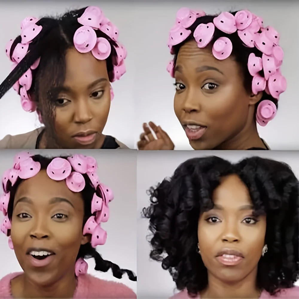 

10pcs/Set Soft Silicone Mushroom Hair Rollers DIY Lazy Styling Tools for Effortless Bouncy Curls Reusable Attractive Bell Shape