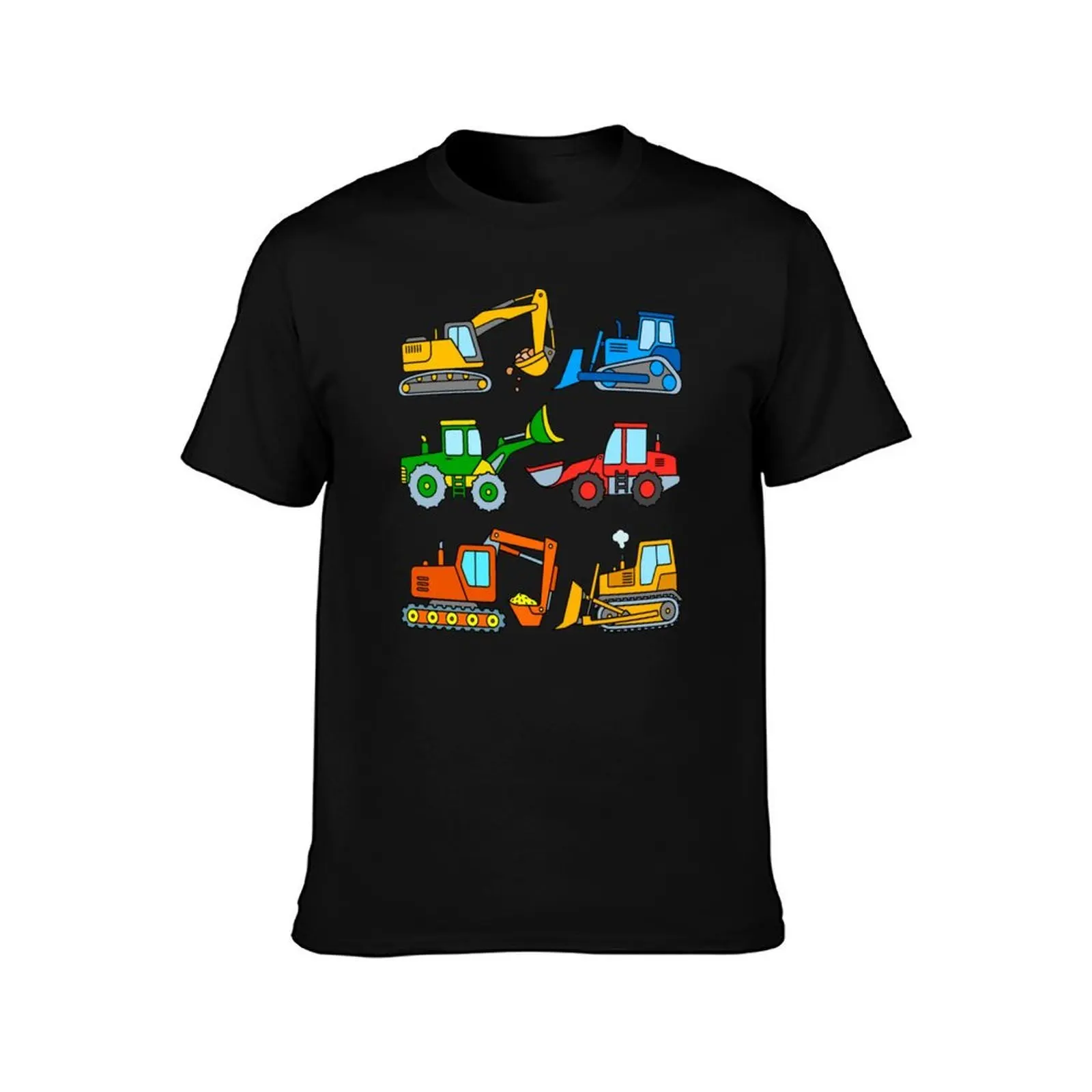Construction machinery and excavators T-Shirt Art Pattern Printed Casual Top T-Shirt