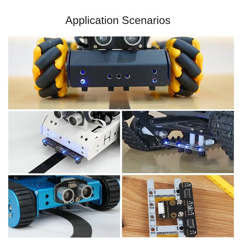 Robot Sensor jalur modul pelacakan 4 arah Infrared jalur hitam dan putih pengenalan garis untuk bagian mobil Robot yang dapat diprogram