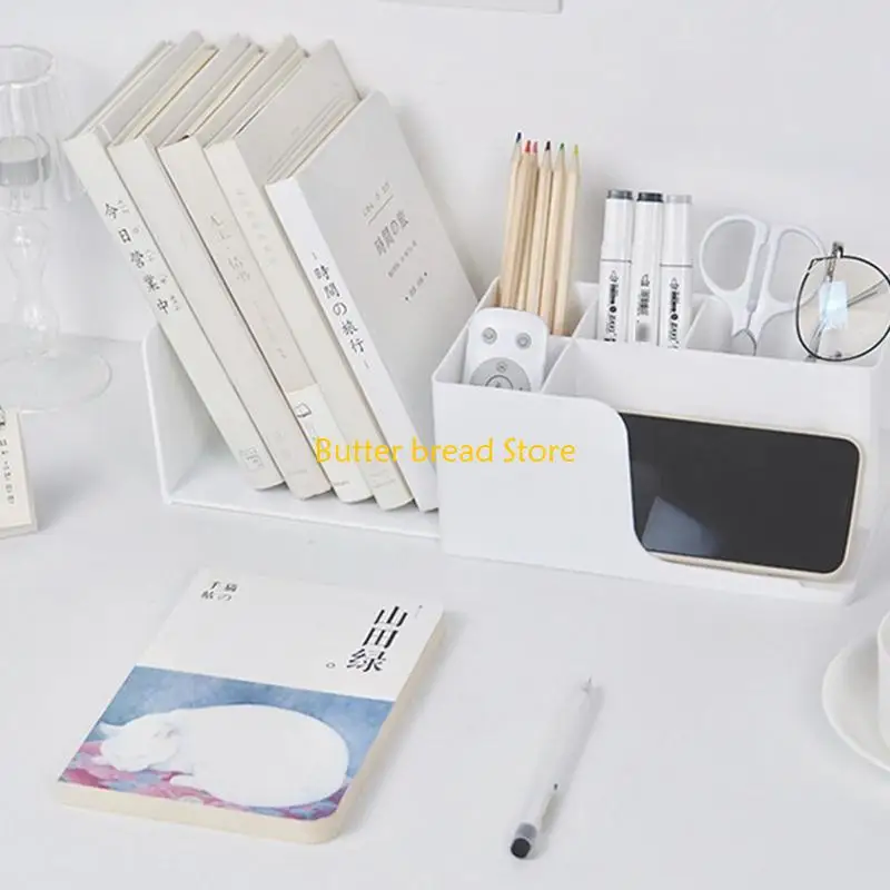 

W89C Retractable Desktop Stationery Book Pen Holder Stand Cosmetics Makeup Tools Case