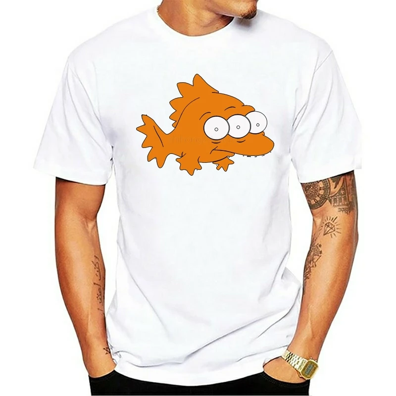 Comic Blinky T-Shirt Nerd Parody Three Eyes Monster Fish T Shirts Men Camiseta Hombre Funny Alien Fish Shirt Variant Fish Tshirt