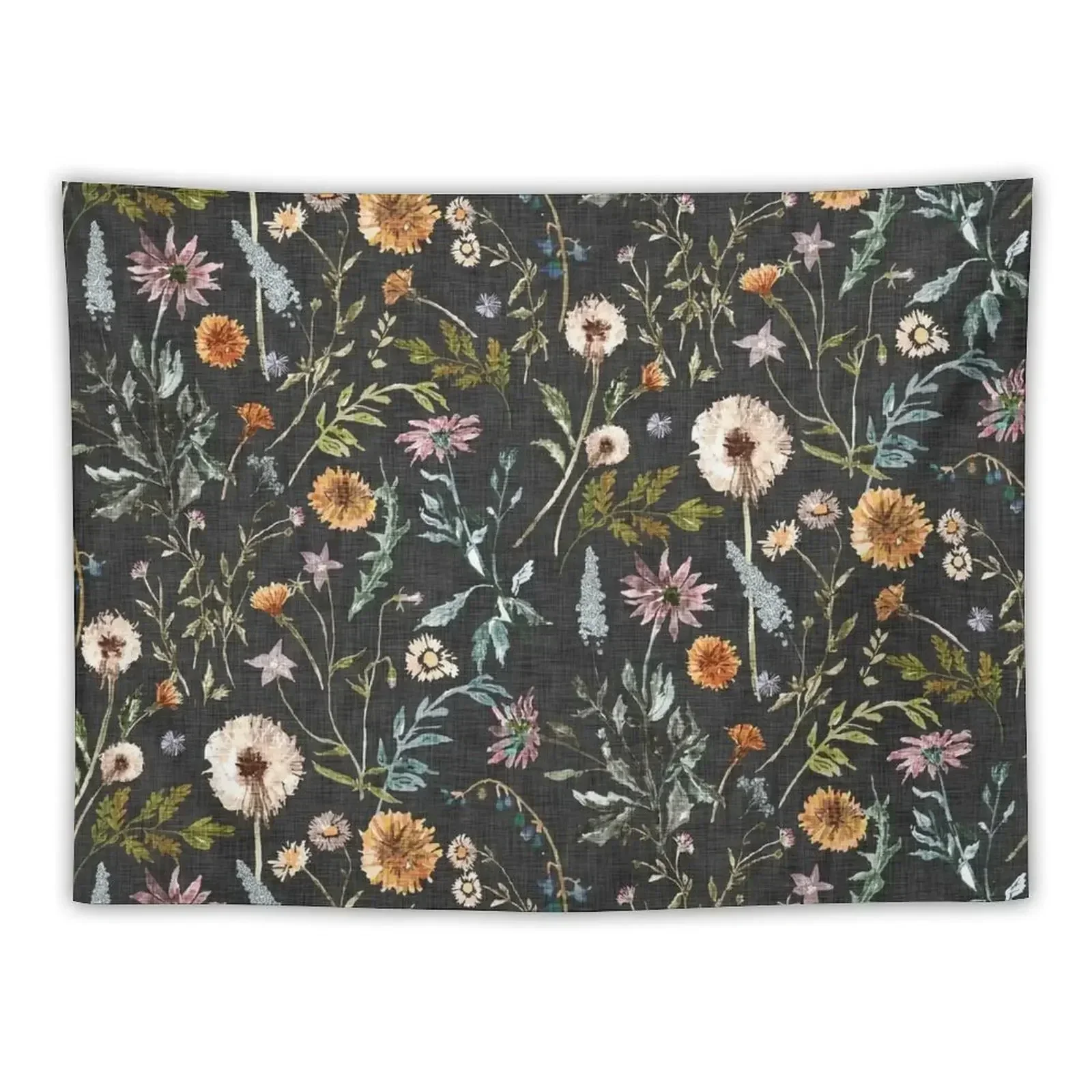 Wylde Fleur (black) Tapestry Bedroom Decorations Wall Hanging Tapestry