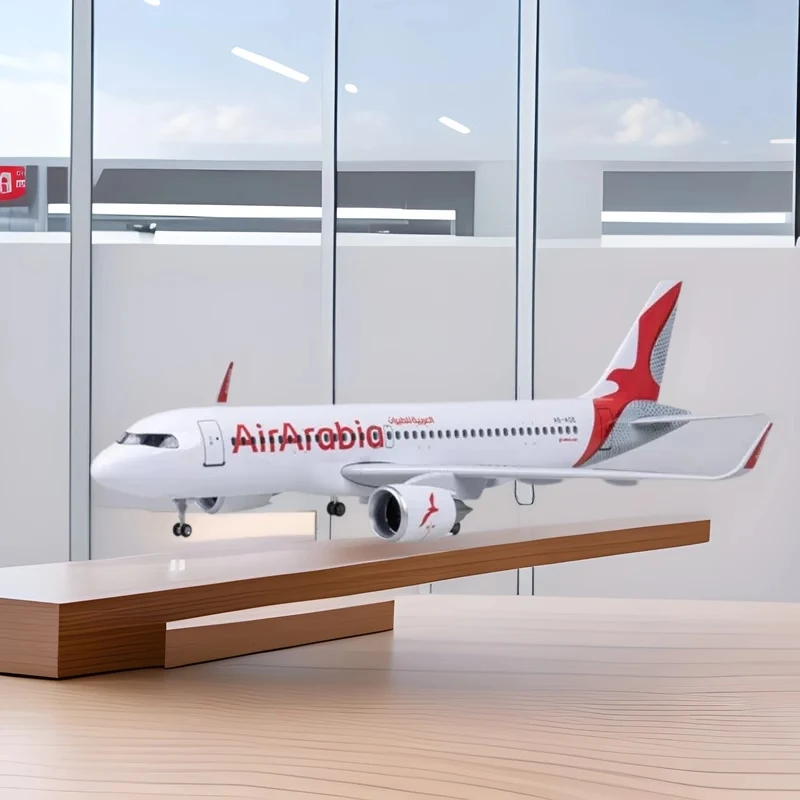 

1/80 Scale Model Planes A320 NEO Arabia Air Airlines Light With Wheel Landing Gear Resin Die-cast Airplane for Collection Displa