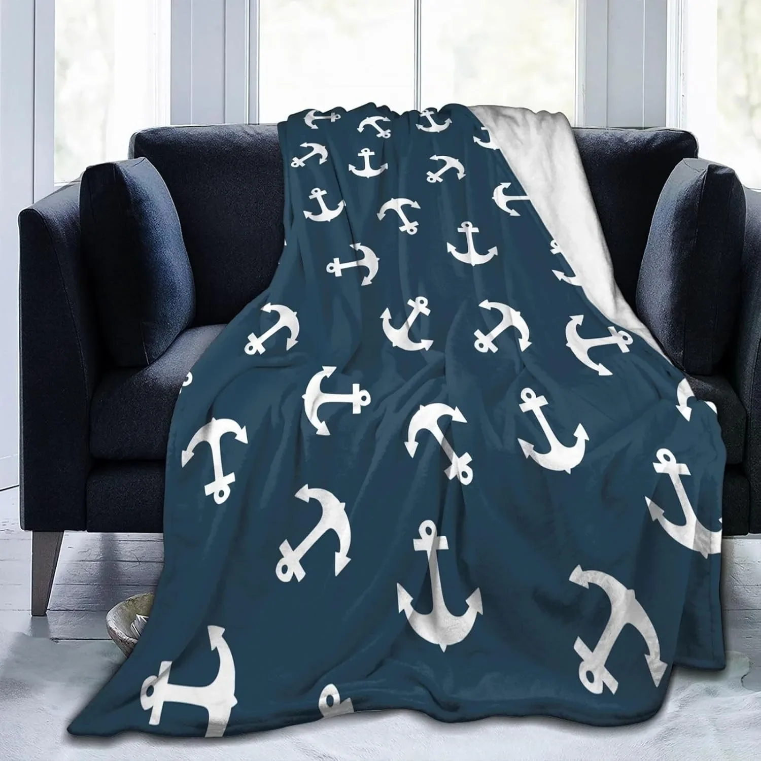 Charming White Daisy Pattern Soft Throw Blanket – Lovely Floral Design for Couch, Bed, Car, Camping, All-Season Use - view 6