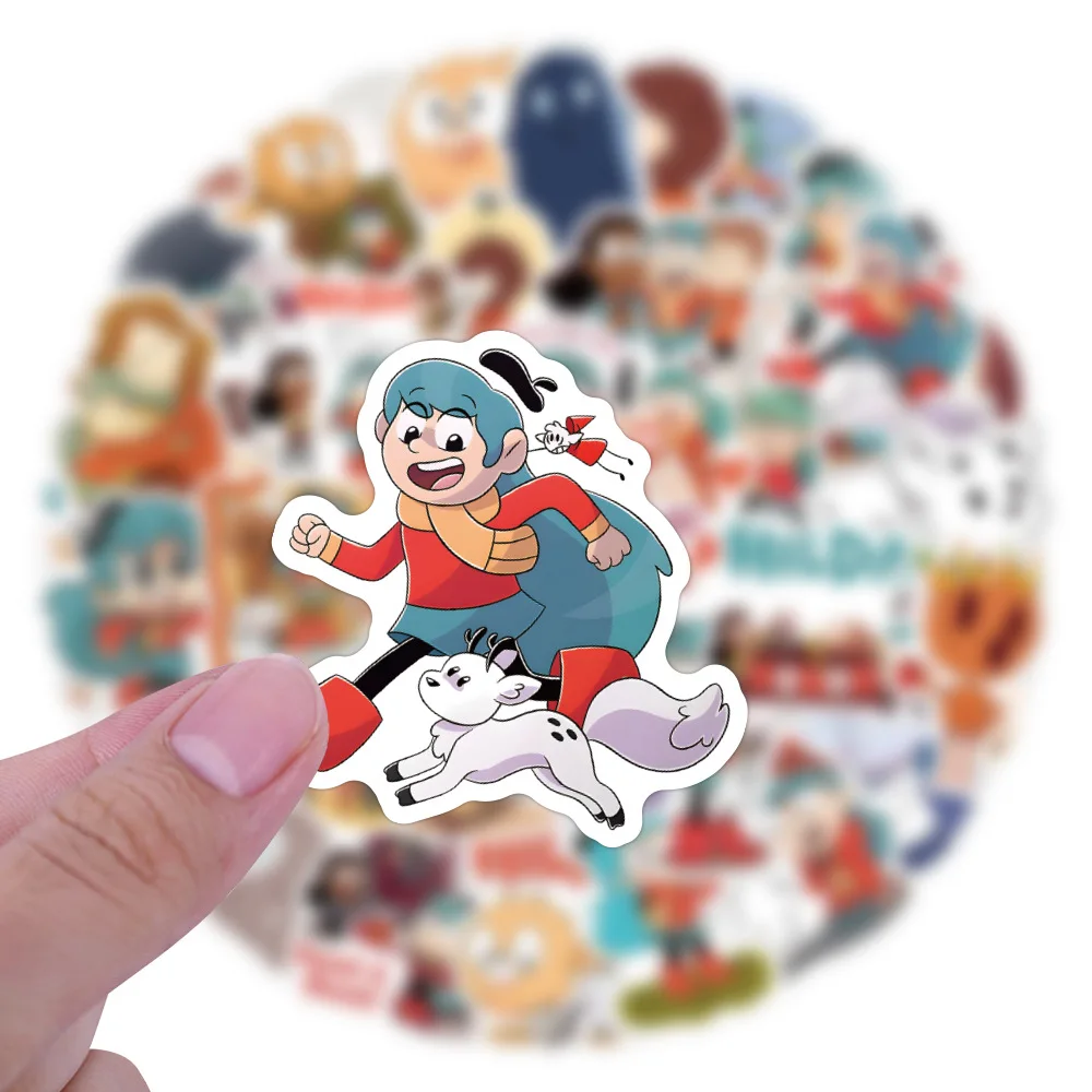 10/55PCS Hilda Stickers Funny Cartoon Stciekr DIY Adventure Comics Decals Luggage Laptop Phone Guitar Cup Skateboard Kids Toys
