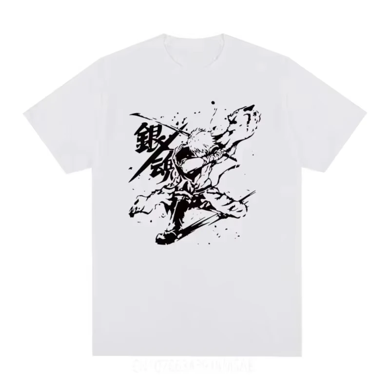 2026 Summer Gintama Sakata Gintoki Anime T-shirt Vintage Men's Clothing Women's Harajuku Streetwear Casual T Shirt for Fans