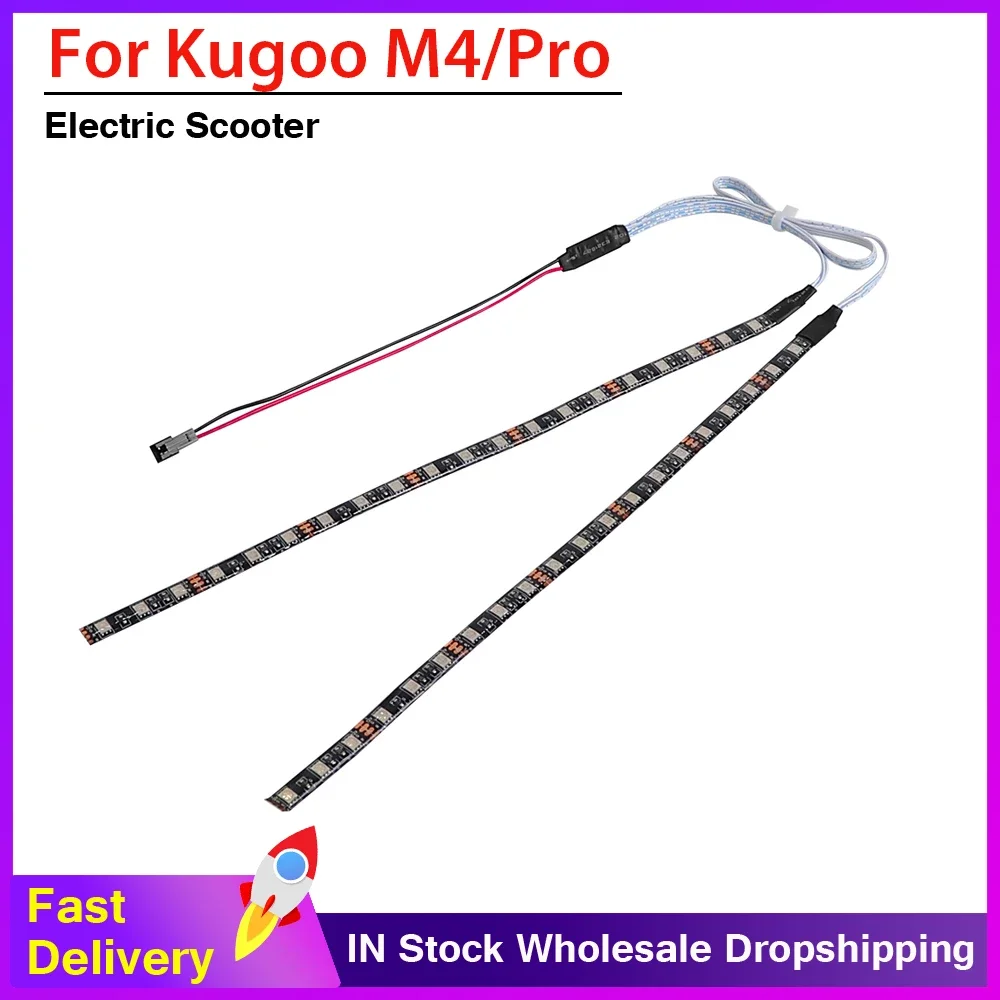 Waterproof LED Light Strip Flashlight Bar Lamp For Kugoo M4/M4 Pro Electric Scooter Night Safety Warning Light Strip Accessories