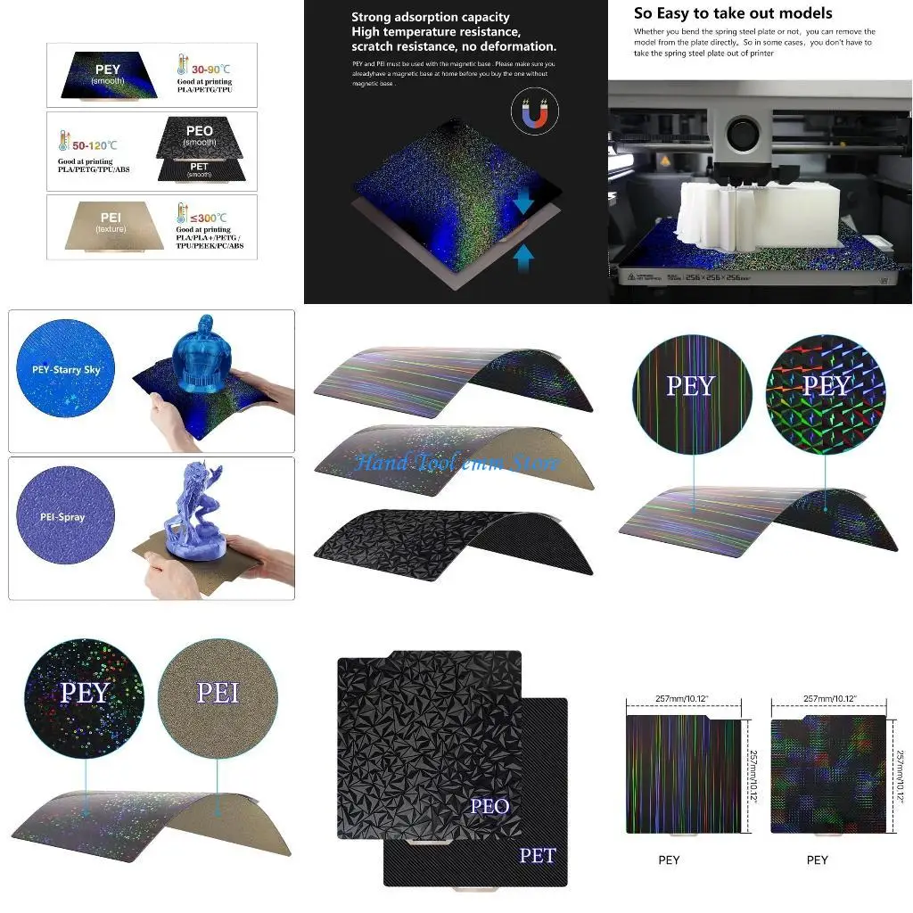 

H37F Double Sided Textured PEI PEO PEY Build Plate for Bambu Lab P1P Carbon Fiber