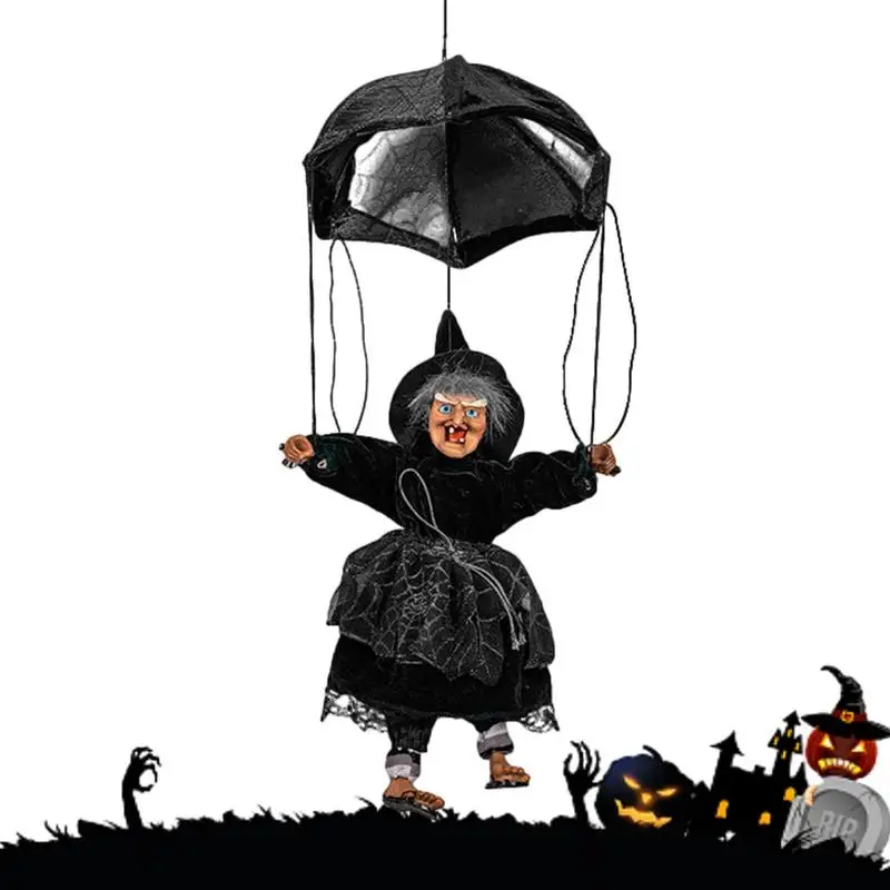 Halloween Witches Decor Light Up Horror Ghost Props Hand Holding Screaming Multiuse Party Decor For Outdoor Garden Lawn Hanging