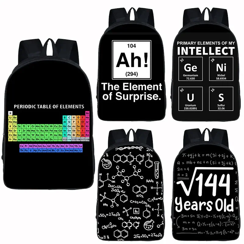 

Chemistry Periodic Table of Elements Print Backpack for Teenager Creative Schoolbags Children Bookbag Women Men Travel Backpack