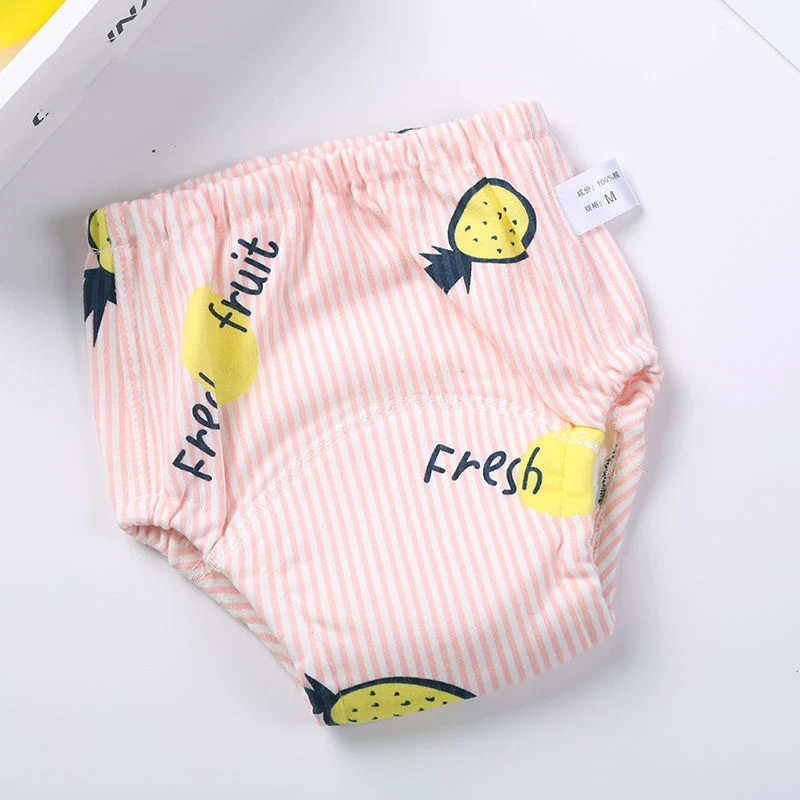 Pantaloni da allenamento riutilizzabili impermeabili per bambini 6 strati Pannolini per bambini in cotone Pantaloncini per neonati carini Pannolini Mutandine Pannolini che cambiano la biancheria intima