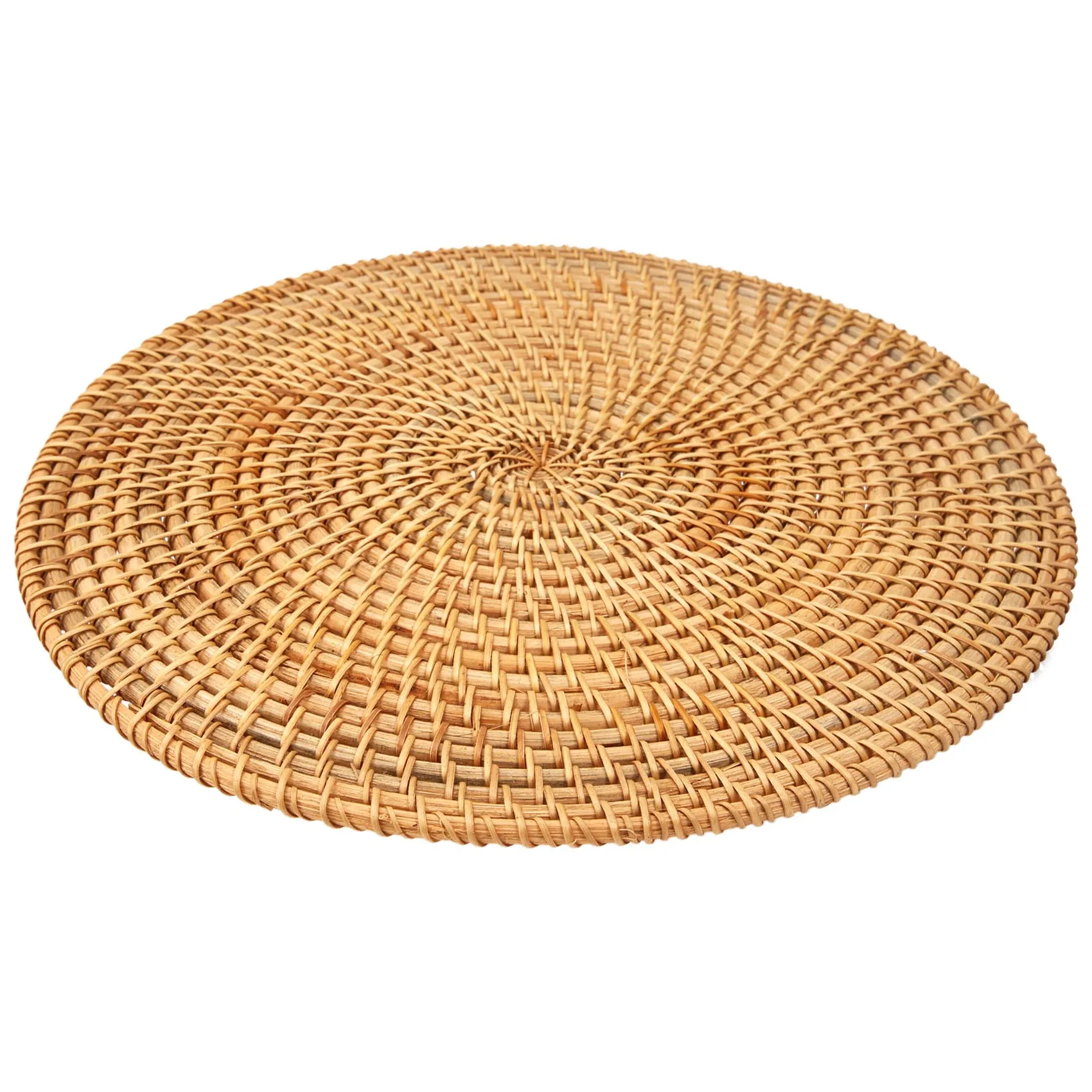 Tovagliette in Rattan intrecciate a mano, tovagliette rotonde in vimini, tovagliette in tessuto naturale per tavolo da pranzo, stuoie resistenti al calore