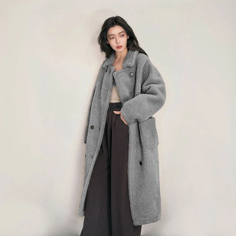 Fur & Faux Fur 2025 New Winter Warm Women Fur Coat Fashion Temperament Granular Fleece High Quality Women Fur Coat Overcoat H138