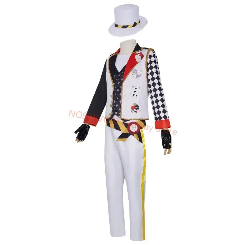 CyTwisted-Wonderland 트레이 클로버 코스프레 가발 나이트 레이븐 대학 Heartslabyul 트레이의 유니폼 세트 할로윈 파티 애니메이션 의상