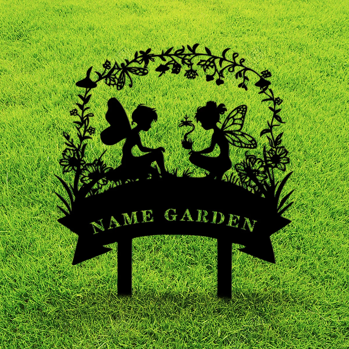 

Custom Garden Stake,Metal Fairy Garden Stake Sign,Personalized Gardener Name Stake,Flower Beds Garden Decor,Fairy Garden Sign