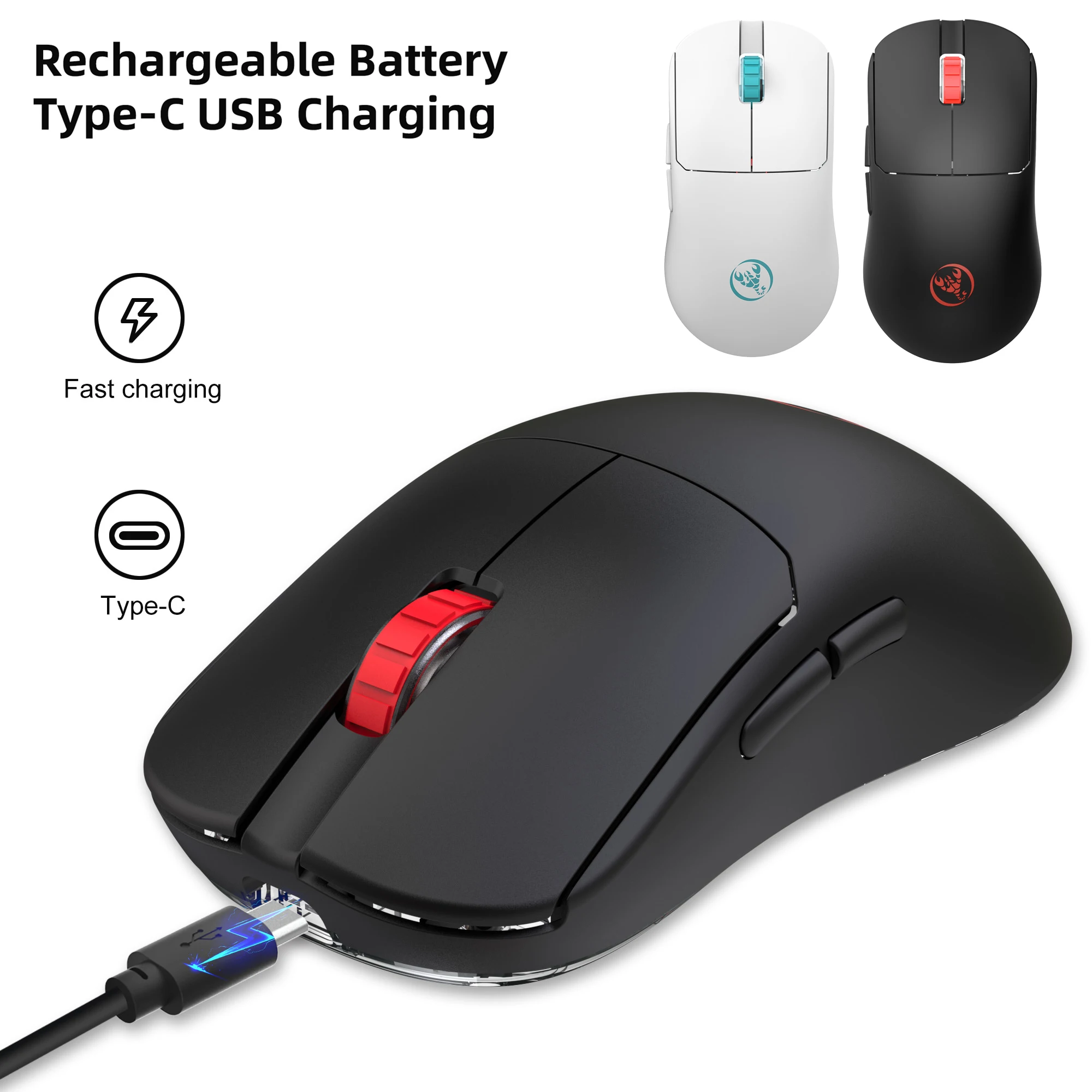 

Wired and 2.4G Wireless 2 Modes Rechargeable Mouse Adjustable 10000 DPI Ultralight Mouse for Windows Mac IOS Laptops Desktop