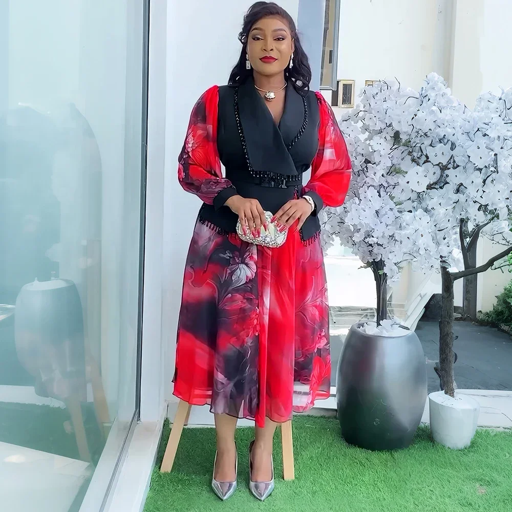 فساتين أفريقية للنساء مقاس كبير ملابس أفريقيا Dashiki أنقرة تركيا ملابس ثوب أنيق لحفلات الزفاف الإسلامية فستان طويل