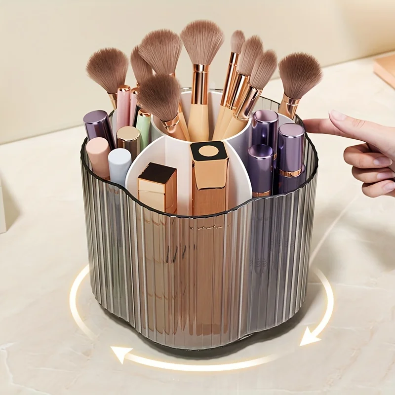 1pc   Container For Makeup Brushes, Pen Cups For Desk, Plastic Pencil Holder, Makeup Brush, Stationery Holder For School Rattan