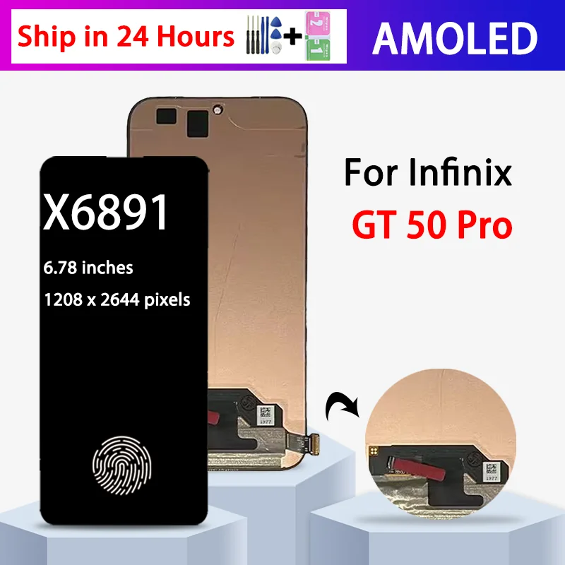 6.78“New For Infinix GT 50 Pro LCD Display Touch Screen Digitizer Assembly For Infinix X6891 Display Replacement