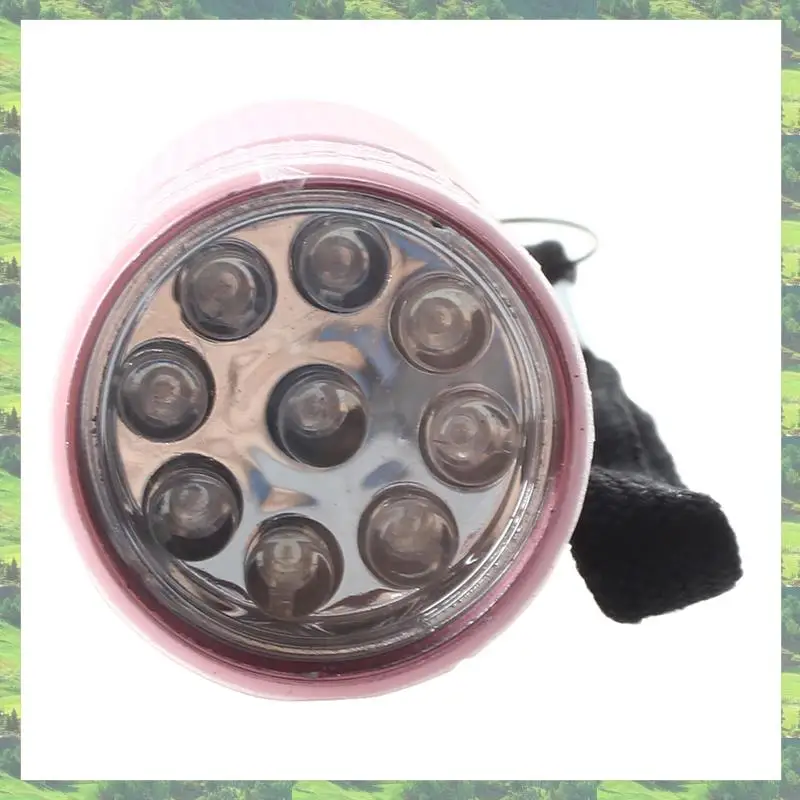 Flash Trend 5X Outdoor Mini Pink Rubber Coated 9-LED Flashlight Torch