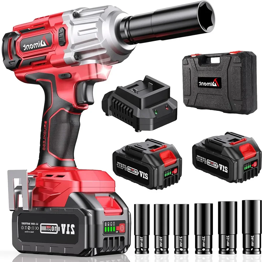 

Electric Impact Wrench 800Nm Cordless Impact Wrench 1/2 inch Electric Cordless 21V High Speed Car Truck Repair Power Tools