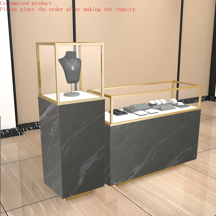

Wooden Jewelry Showcase Slide Out Deck Jewelry Display Counter Jewellery Display Showcase Cabinet Kiosk