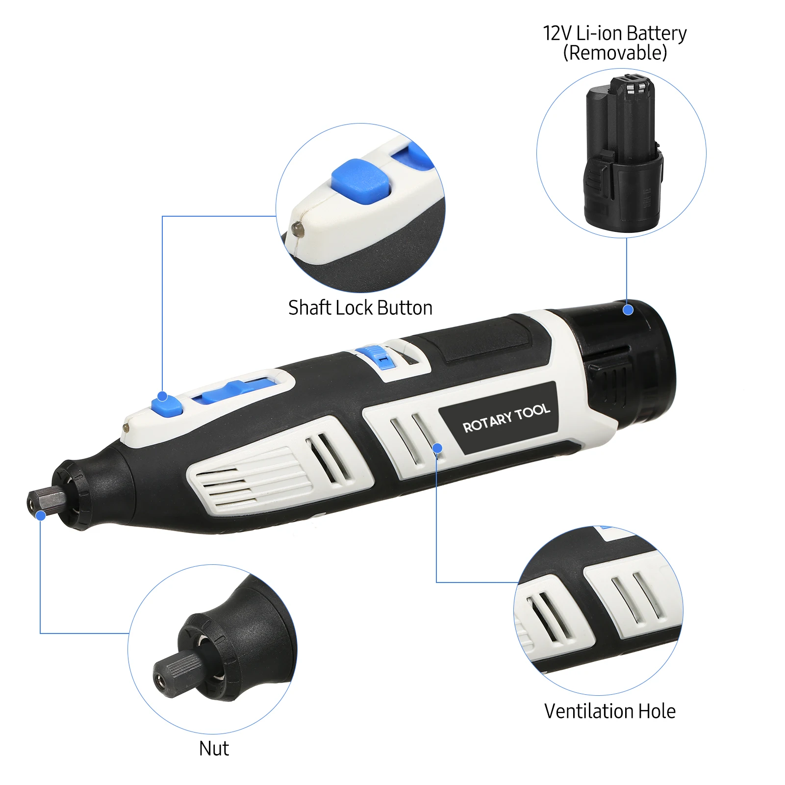 12V コードレスロータリーツールキット電動チェーンソーチェ - Cordless Rotary Tool Kit Accessories のレビューと価格
