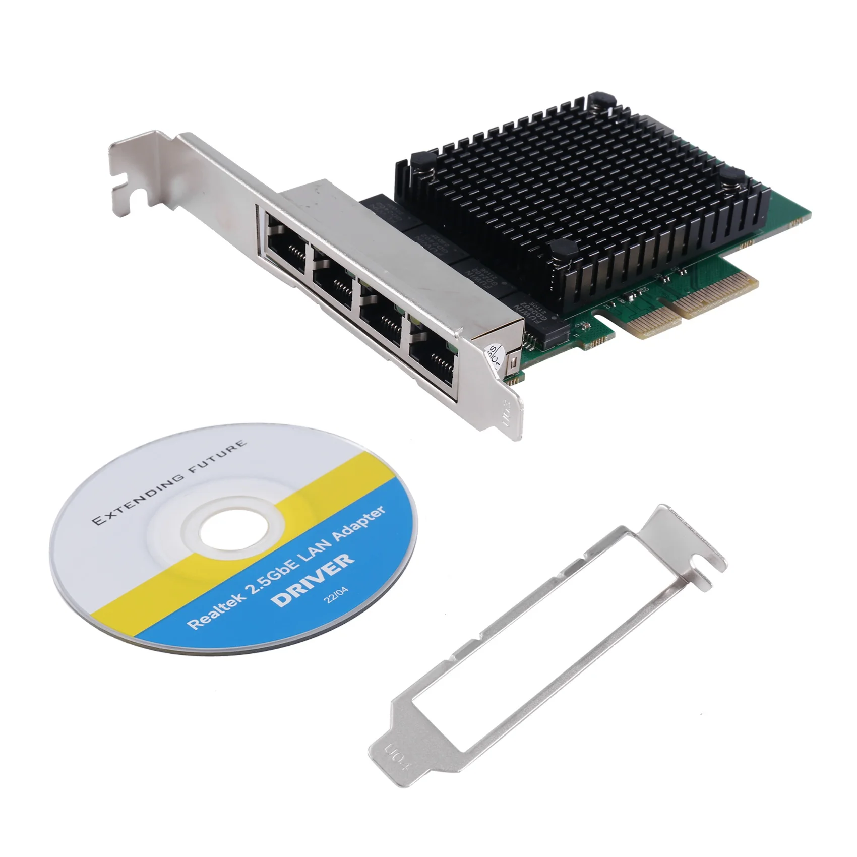 PCIE X4 2.5G Gigabit Network Card RTL8125B 4 Port Ethernet Network Card Desktop Server Network Card