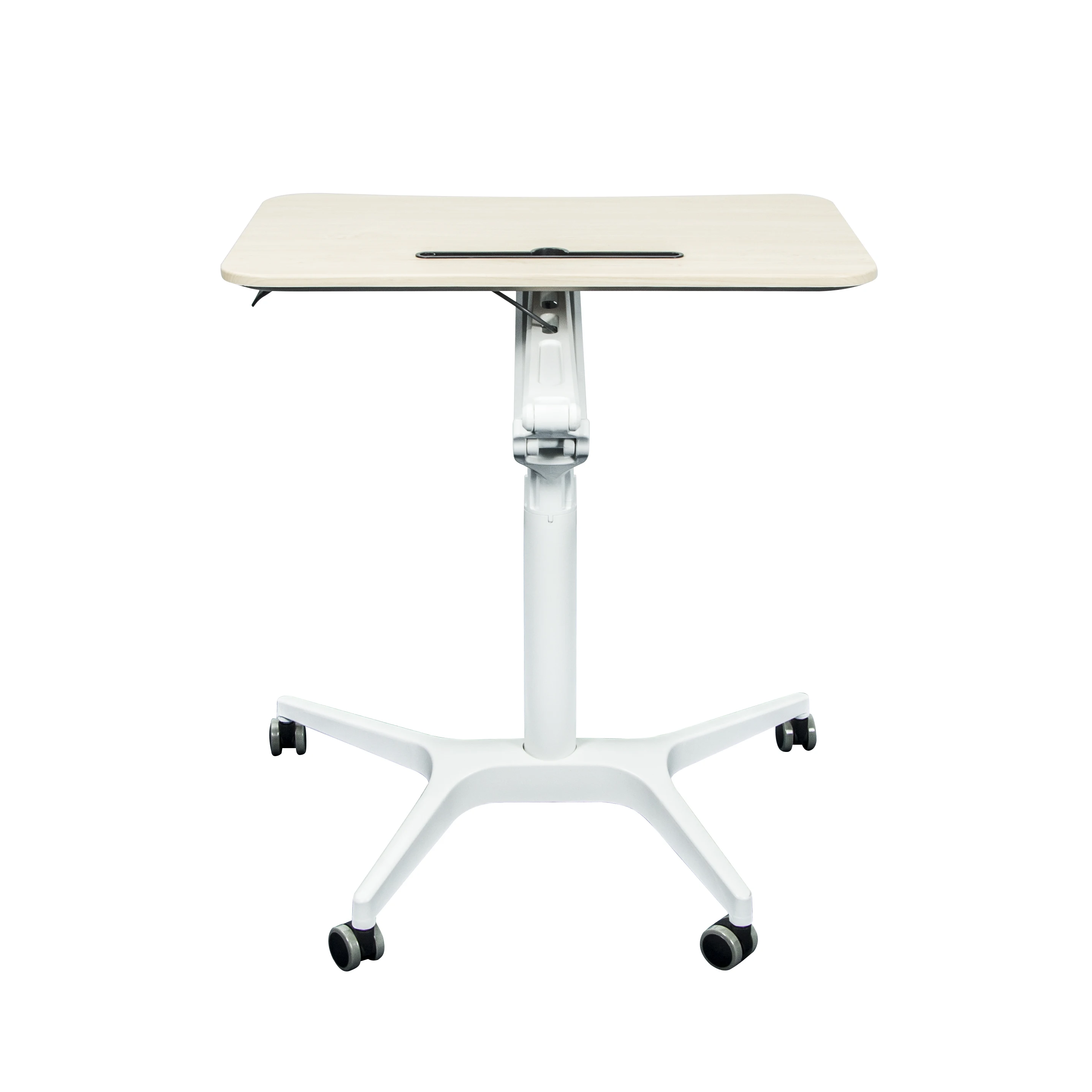 Height Adjustable Mobile Laptop Desk with Lockable Wheels