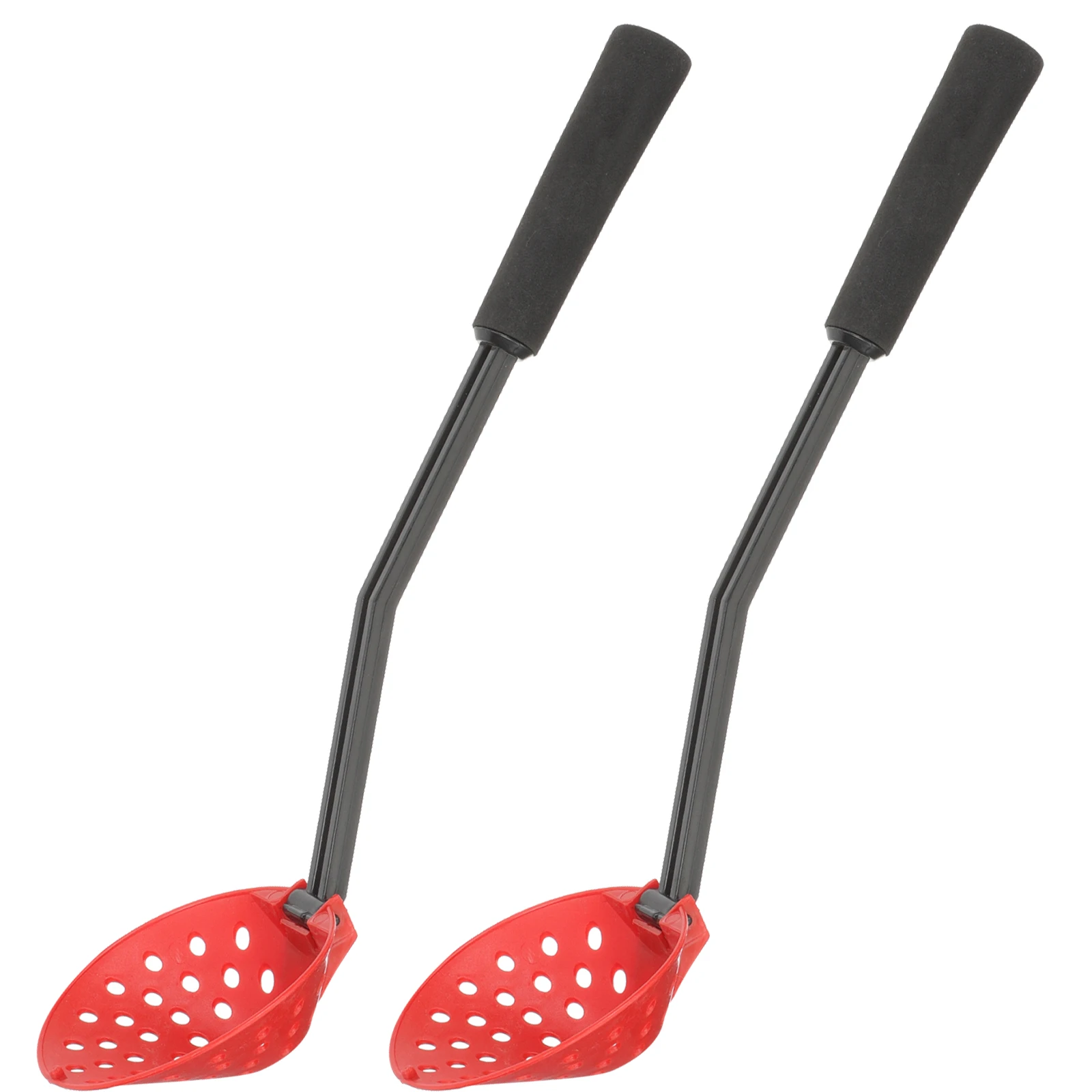 

2Pcs Ice Fishing Scoop Skimmer ABS EVA Material Long H Foldable Fishing Gear Winter Sea Filter Spoon Red Plastic