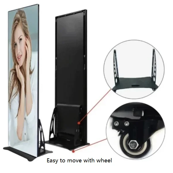 Auf Lager verfügbares Poster-Display mit stehendem LED-Bildschirm für Werbung