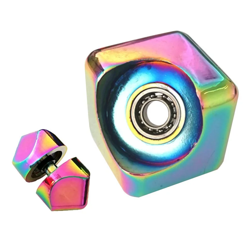 Dados mágicos cuadrados para la yema del dedo para niños y adultos, juguete giratorio de aleación de Metal para aliviar el estrés, regalo para