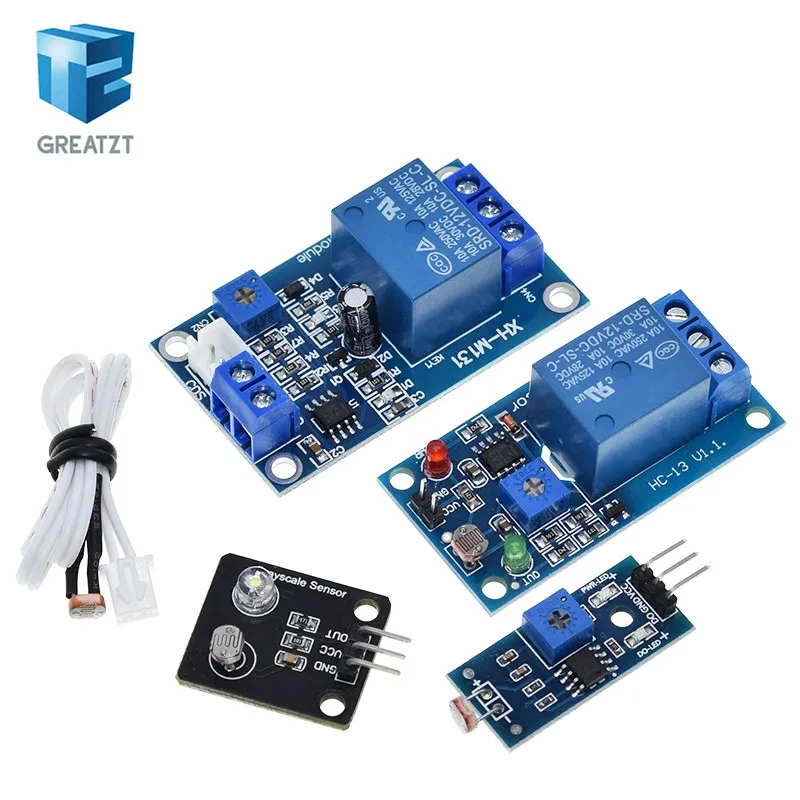 5V 12V Light Control Switch Photoresistor Relay Module Detection Sensor 10A brightness Automatic Control Module For Arduino