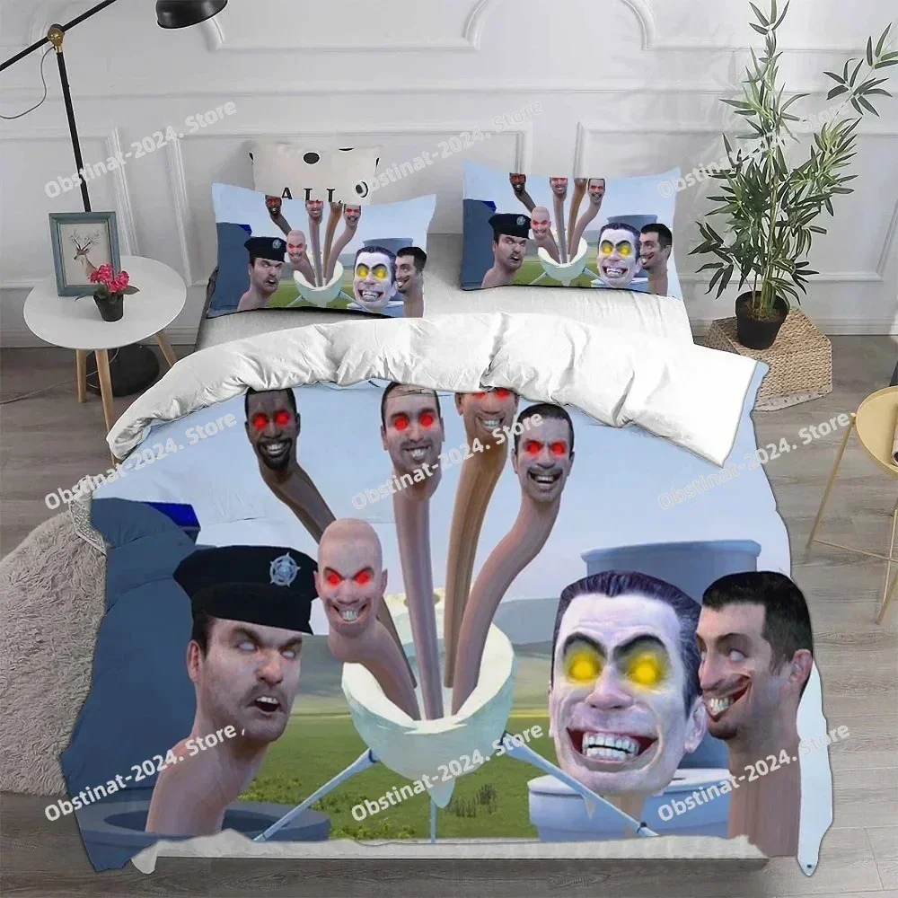 Game Skibidi Toilet Arale Comforter Bedding Sets Gamer Quilt Cover Duvet Cover Sets Kids Adult Size
