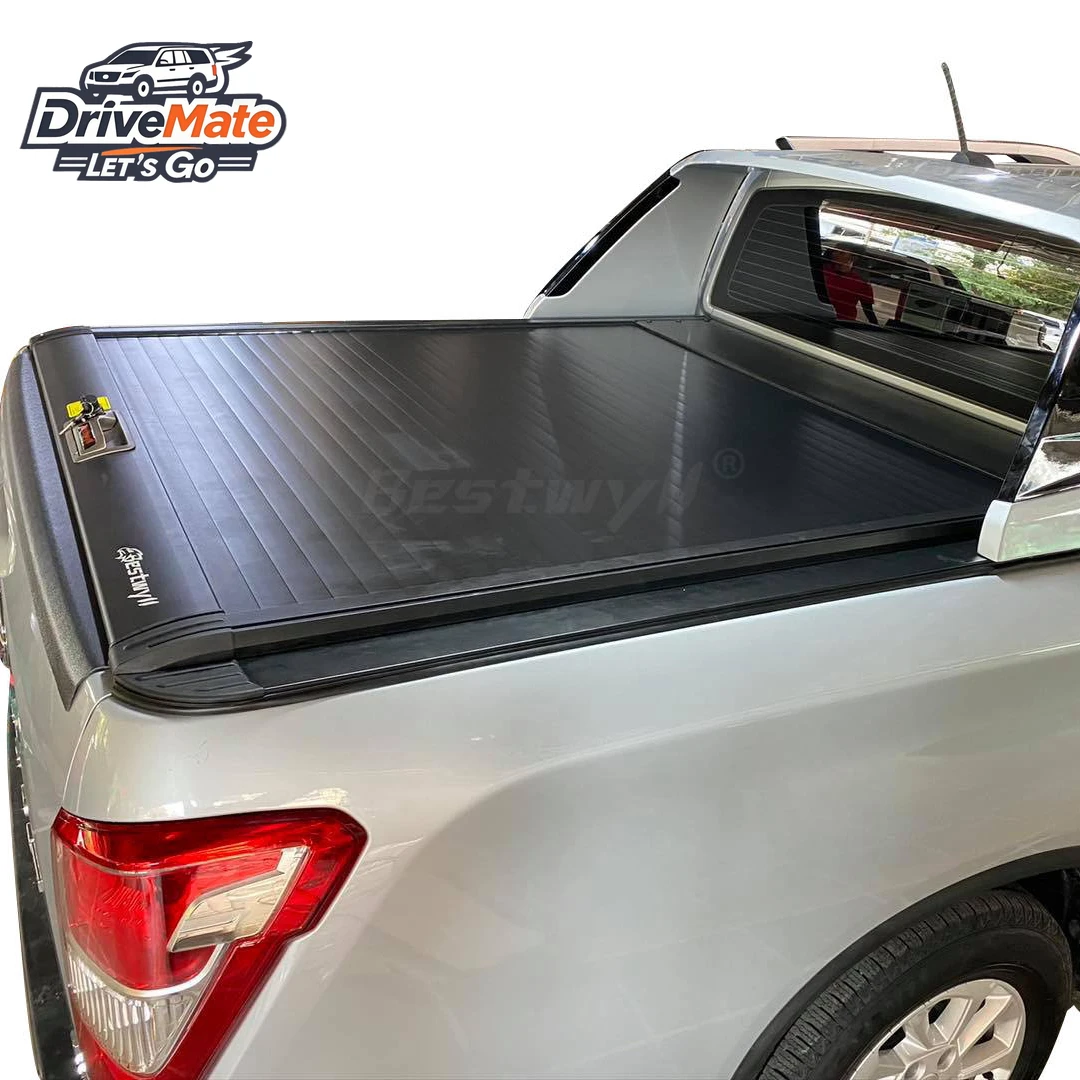 

Truck Pickup Rear Roller Lid Shutter Manual Retractable Tonneau Bed Cover for Ssangyong Rexton Long Bed Musso Grand K25