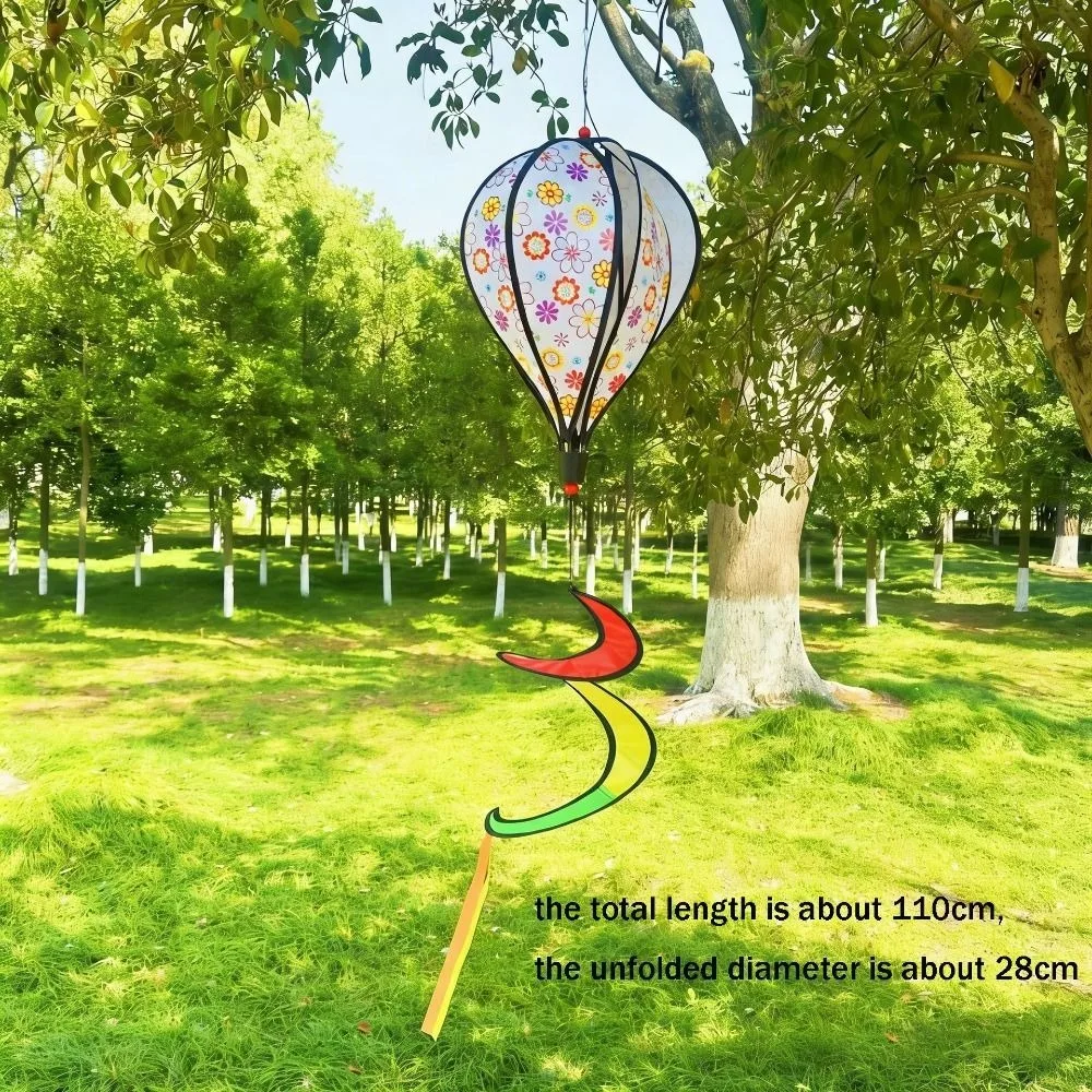 

High Quality Multistyles Hot Air Balloon Wind Spinner PVC 28/36cm Rainbow Hanging Wind Twister Outdoor Windmill