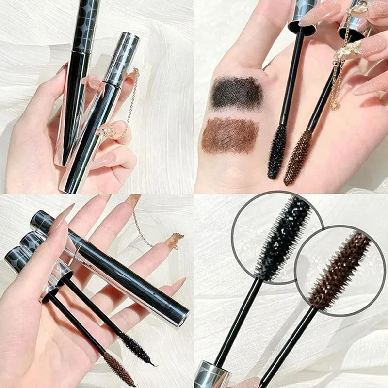 Tusz do rzęs wydłużający rzęsy, wodoodporny, długotrwały, jedwabisty, czarny/brązowy, przedłużanie rzęs, makijaż, kosmetyki do oczu.