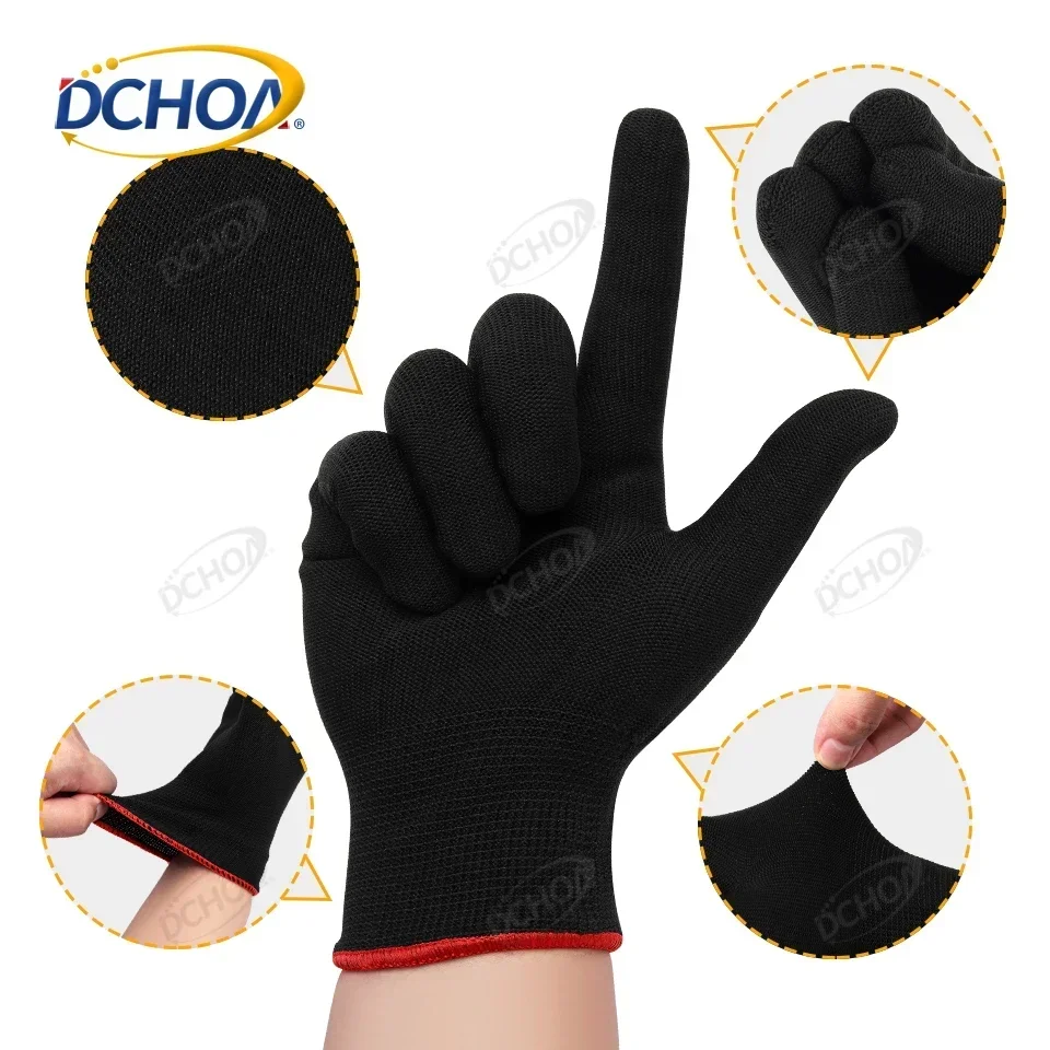 3/5Pairs DCHOA Anti-Static Vinyl Wrap Gloves Nylon Window Tinting Film Application Protect Tool Car Wrapping Tint Work Gloves