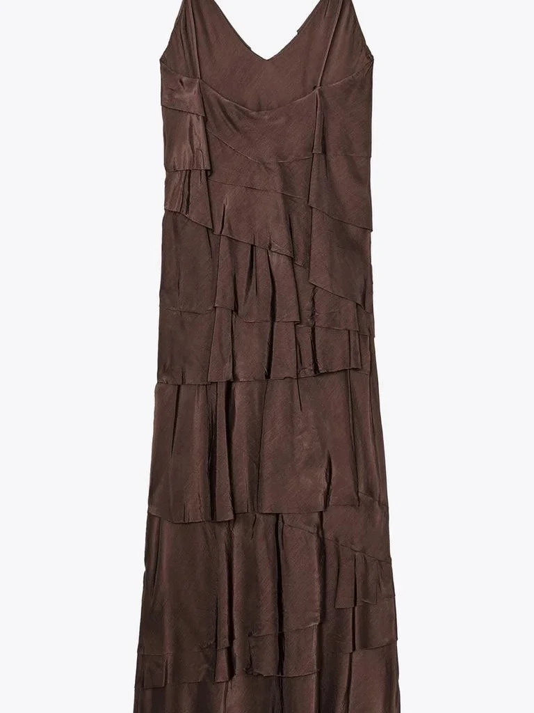

Elegant Long Dress Women's New Design Multi-layered Strap Dress Summer Citywalk High Waist A-line Cotton Gown without Sleeves