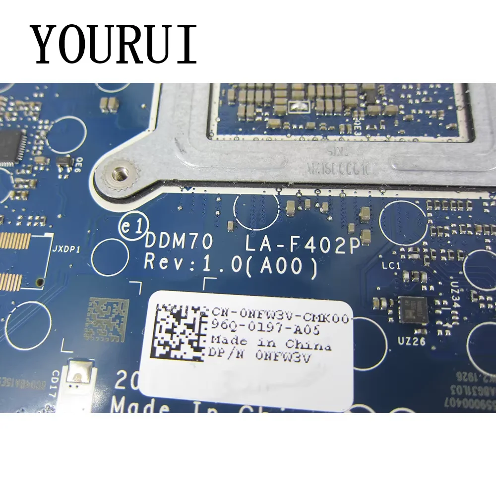 

Материнская плата для ноутбука Dell Latitude 5490 E5490 с процессором I7-8650U и графическим процессором 940MX DDM70 LA-F402P