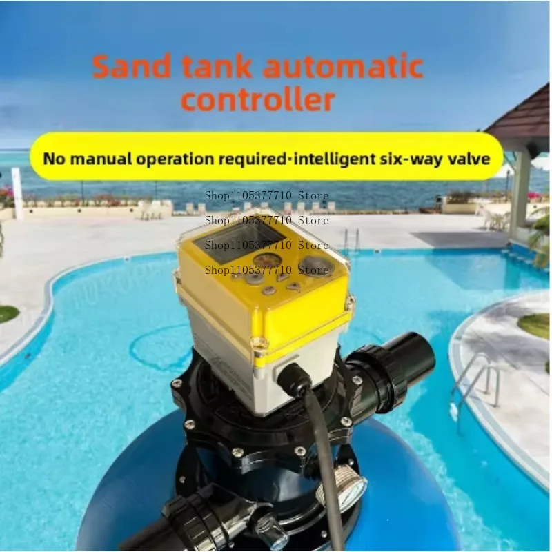 Smart WiFi 6 Position Backwash Valve for Automatic Pool Filter Cleaning, 110V-240V Wide Voltage Multi Port Plumbing System
