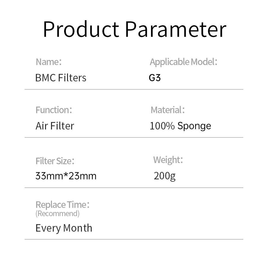 CPAP Foam Filter BMC Premium Disposable Universal Filters Supplies for BMC G2S A20/C20 GII E-20C/E-20A G3 M1 Mini CPAP Machine