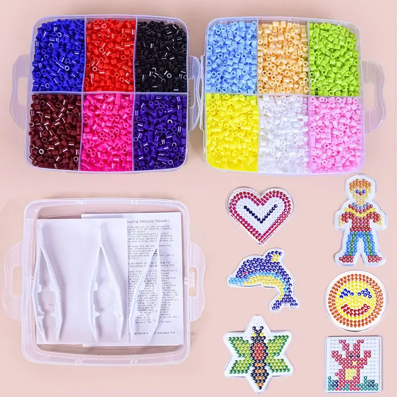 Hot Selling 5mm Hama Beads Square Small Three-layer Combination of Bean Hot Melt Beads DIY Set Pegboard Toys for Girls