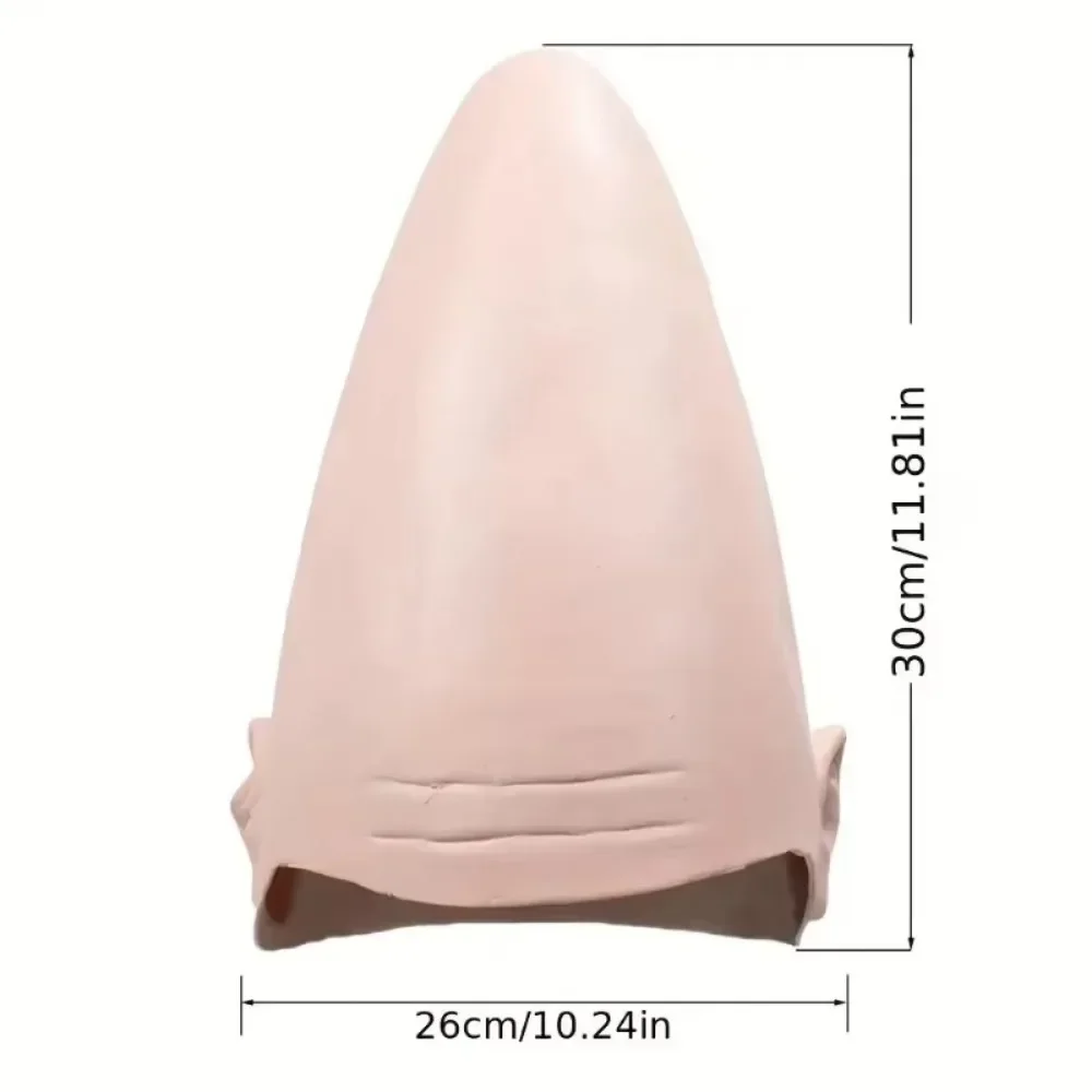 Cabeça de ovo em forma de pele, máscara alienígena cônica, cosplay falso, Coneheads, capacete de látex, dia das bruxas, festa de carnaval, adereços