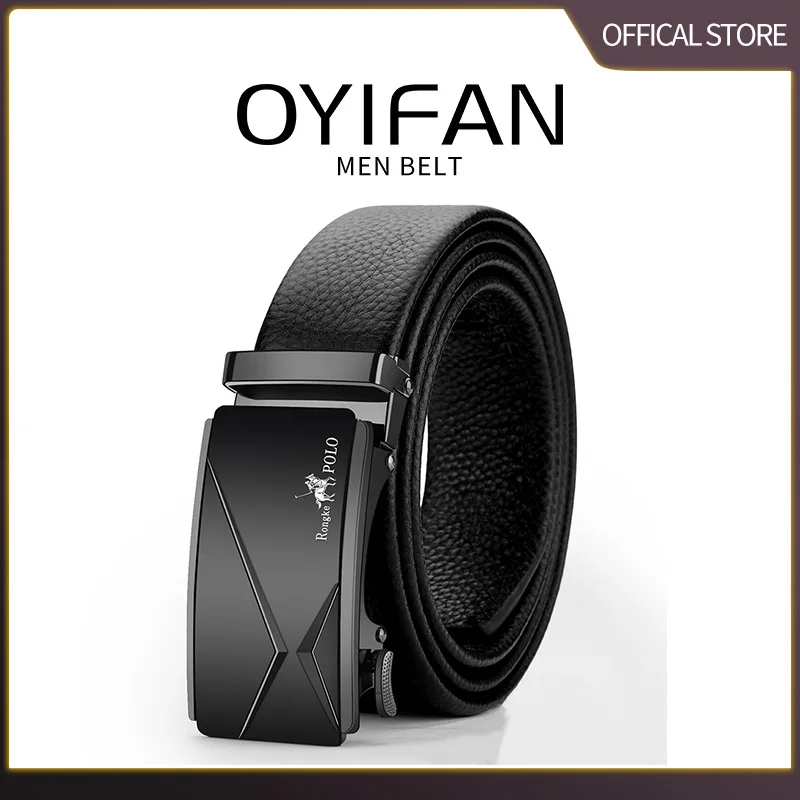 OYIFAN belt for men Business Men Genuine Leather Luxury Cowhide Men Belts Girdle Man Automatic belts Ratchet belt 벨트