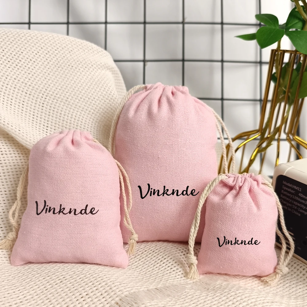 

100 упаковок, мешочки из натурального хлопка на шнурке, небольшой логотип 7x9 см, серьги, браслет, кольца, ожерелье, упаковочная сумка для ювелирных изделий