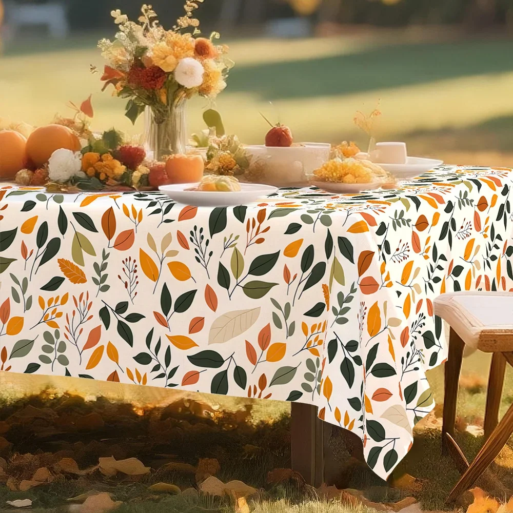 Single piece, romantic flowers, autumn, rural tablecloth, white decoration, leaf and fruit patterns, simple and modernxzj