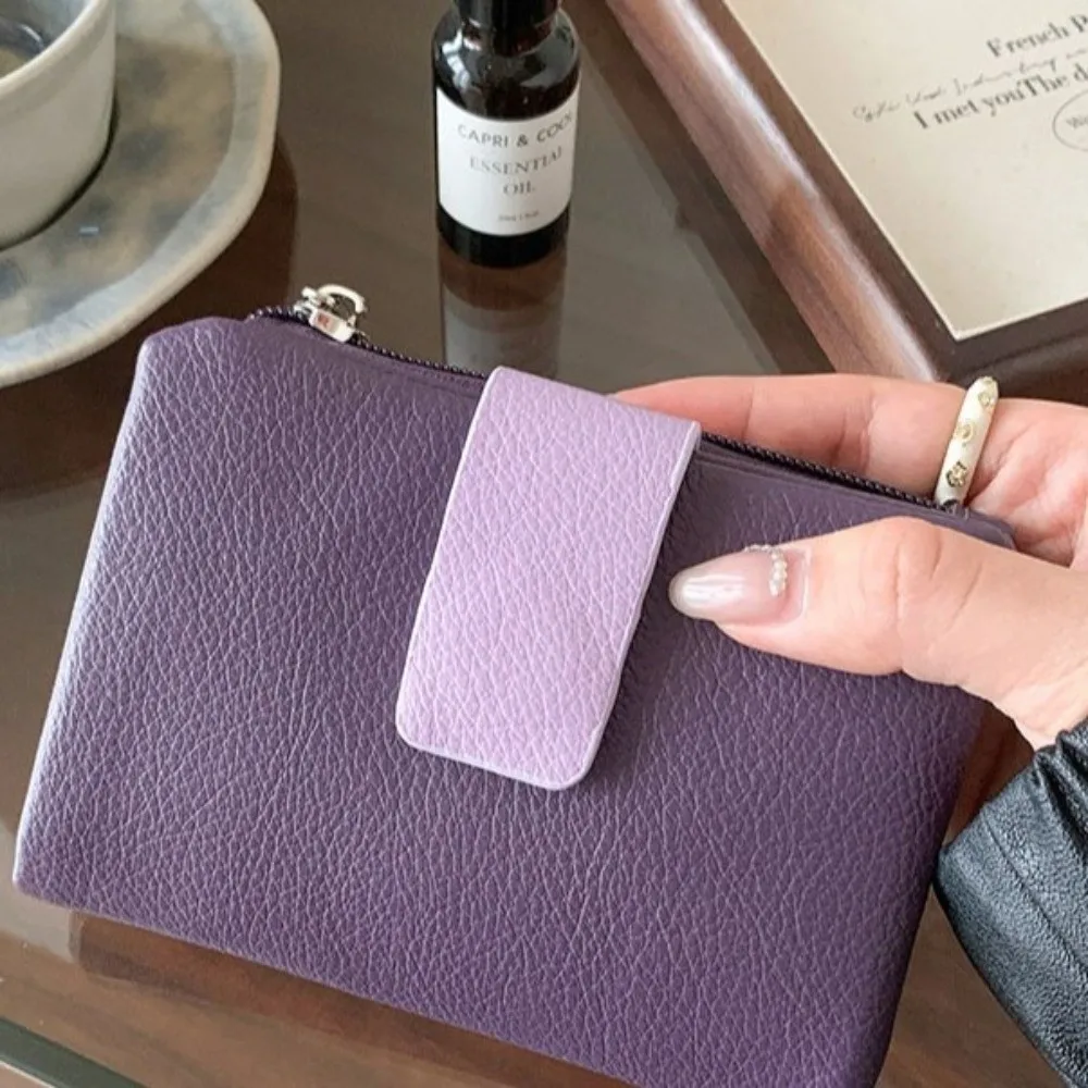 

Fashion Ultra Thin Two Fold Wallet Zipper Multi-function Coin Pouch Multi Slot Japanese PU Leather Card Holder Outdoor