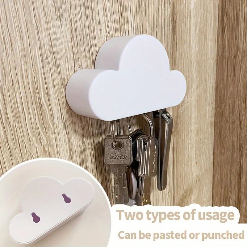 Colgador de llaves de nube magnético de moda, llavero de plástico montado en la pared fácil de instalar, adecuado para organizar el hogar y la oficina, 1 ud.