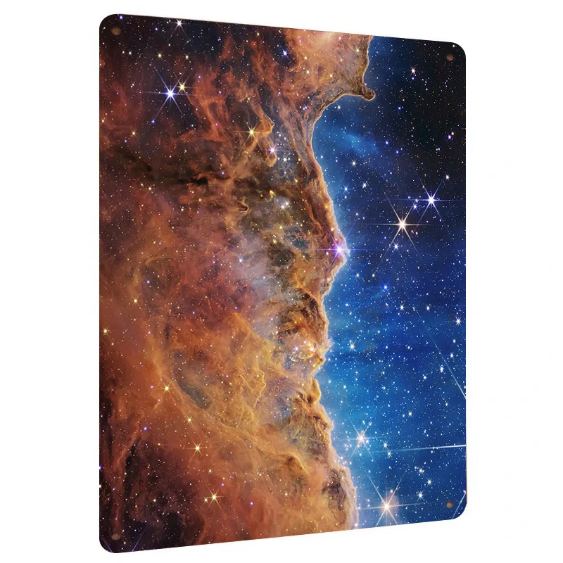 High Definition Cosmic Nebula Metal Wall Art Modern Home Decor for Living Room